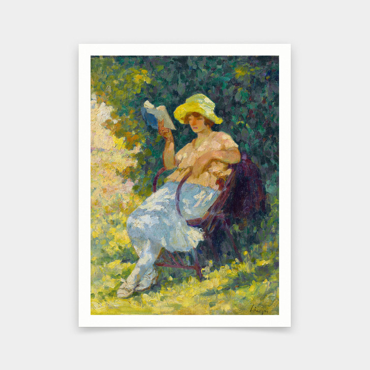 Henri Lebasque,Reading in the garden,art prints,Vintage art,canvas wall art,famous art prints,V5972