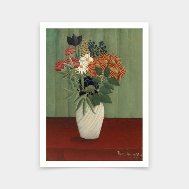 Henri Rousseau,Bouquet of Flowers with China Asters and Tokyos,art prints,Vintage art,canvas wall art,famous art prints,V5992