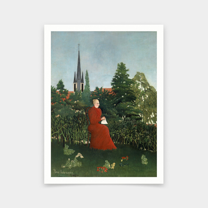 Henri Rousseau,Portrait of a Woman in a Landscape,art prints,Vintage art,canvas wall art,famous art prints,V5993