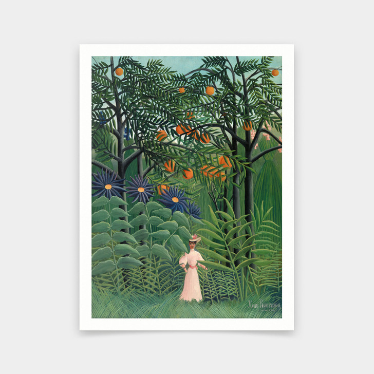 Henri Rousseau,Woman Walking in an Exotic Forest,art prints,Vintage art,canvas wall art,famous art prints,V5994