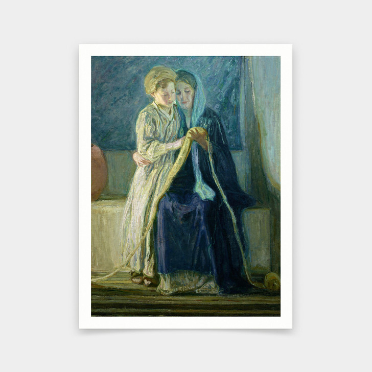 Henry Ossawa Tanner,Christ And His Mother Studying The Scriptures,art prints,Vintage art,canvas wall art,famous art prints,V5999