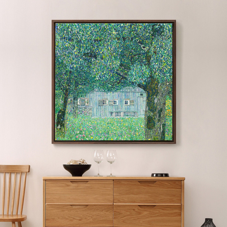 Gustav Klimt,Farmhouse in Buchberg,Upper Austrian Farmhouse,large wall art,framed wall art,canvas wall art,large canvas,M7104