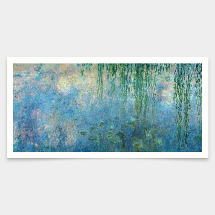 Claude Monet,Waterlilies Morning with Weeping Willows,art prints,Vintage art,canvas wall art,famous art prints,V7805