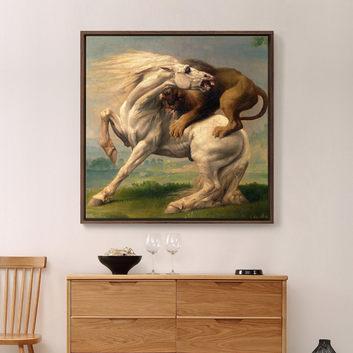 George Stubbs,A lion attacking a horse,large wall art,framed wall art,canvas wall art,large canvas,M7083