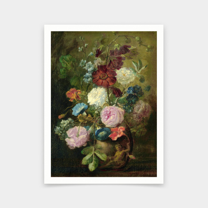 Follower of Jan van Huysum,Vase of Flowers,art prints,Vintage art,canvas wall art,famous art prints,V5689