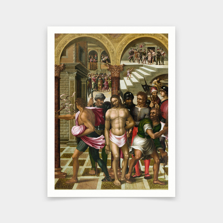 Fernando Llanos,Flagellation of Christ,art prints,Vintage art,canvas wall art,famous art prints,V5683