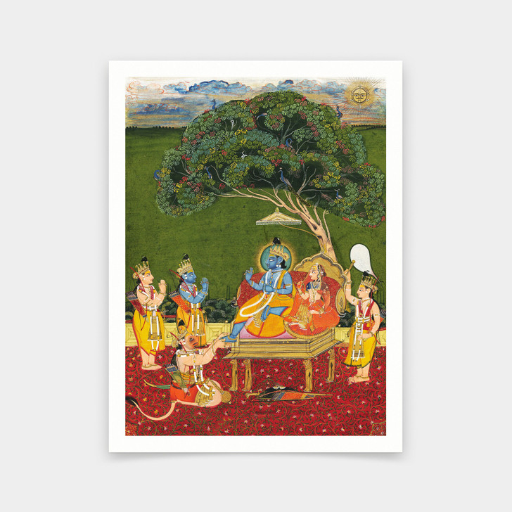 Indian Paintings,Rama Durbar Deogarh Mewar,Indian print,art prints,Vintage art,canvas wall art,famous art prints,V6048