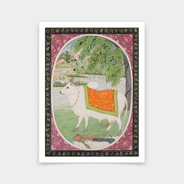 Indian Paintings,Taurus from a Mandi Astrology Series,Indian print,art prints,Vintage art,canvas wall art,famous art prints,V6052