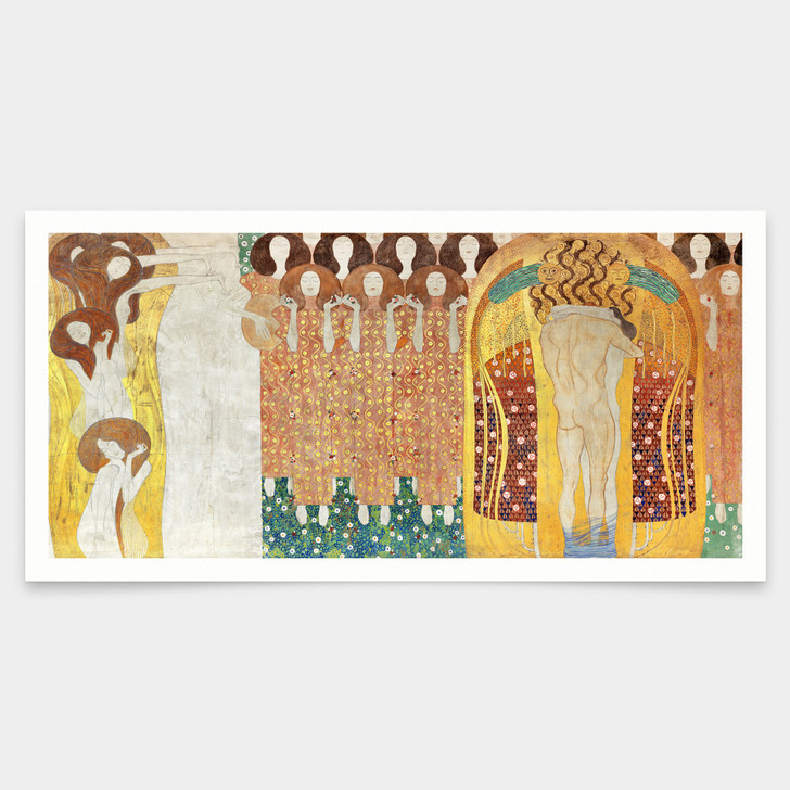 Gustav Klimt,Beethoven Frieze,Paradise Choir and The Embracement,art prints,Vintage art,canvas wall art,famous art prints,V7829