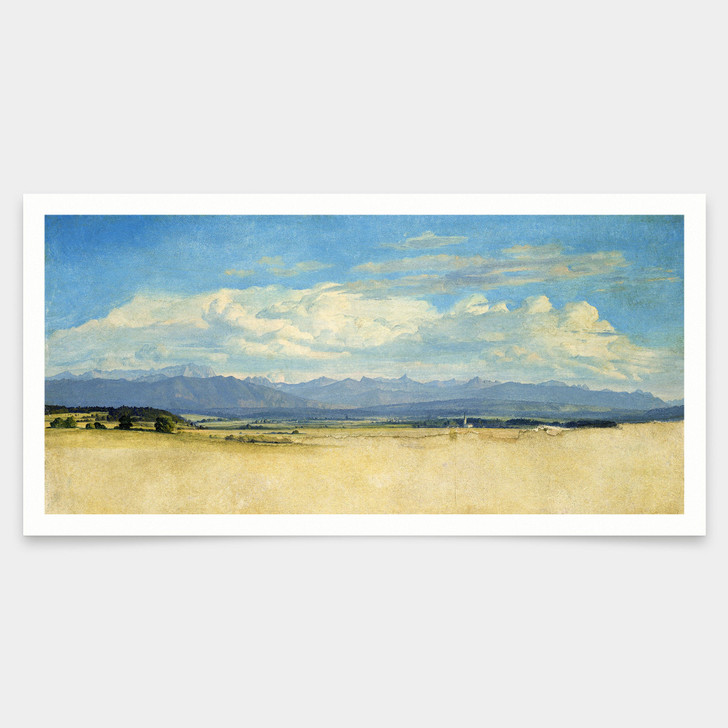 Jacob Gensler,Sunny Mountainous Panorama, 1829,art prints,Vintage art,canvas wall art,famous art prints,V7834