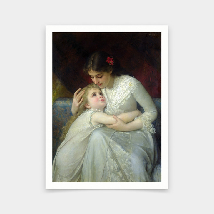 Emile Munier,Mother and Child,art prints,Vintage art,canvas wall art,famous art prints,V5625