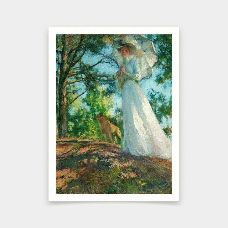 Edmund Charles Tarbell,On Bos'n's Hill, 1901,art prints,Vintage art,canvas wall art,famous art prints,V5569
