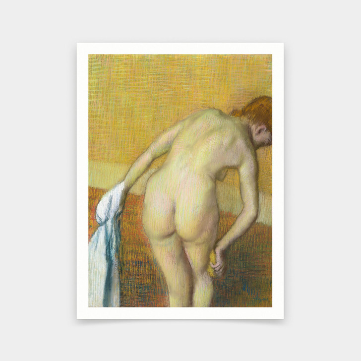 Edgar Degas,Woman Bathing, c. 1886,art prints,Vintage art,canvas wall art,famous art prints,V5562