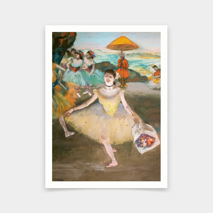 Edgar Degas,Dancer With A  Bouquet Detail 1878 Pastel,art prints,Vintage art,canvas wall art,famous art prints,V5555