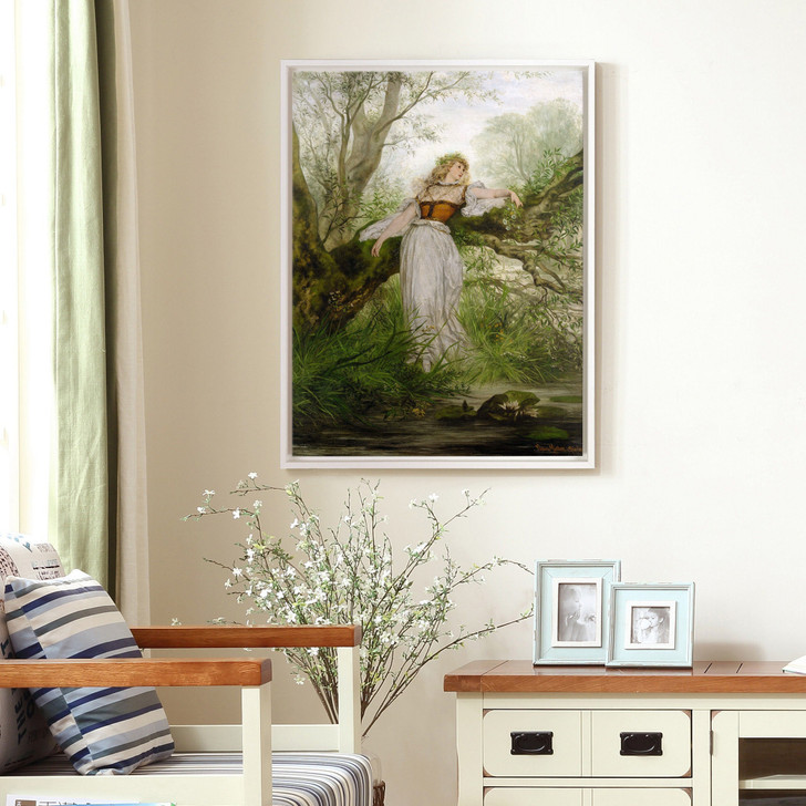 Victor Muller,ophelia,A girl leaning on branches in a stream,large wall art,framed wall art,canvas wall art,large canvas,M6814