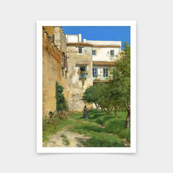Christian Skredsvig,From Sevilla in Spain,fruit tree landscape,art prints,Vintage art,canvas wall art,famous art prints,V5492
