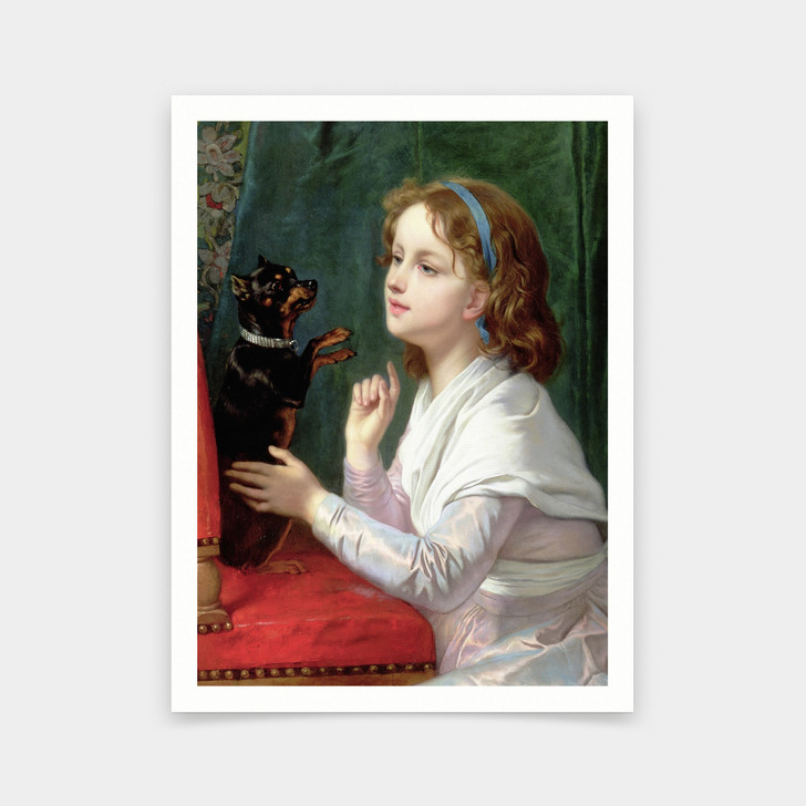 Charles Verlat,The New Trick, 1868,art prints,Vintage art,canvas wall art,famous art prints,V5480
