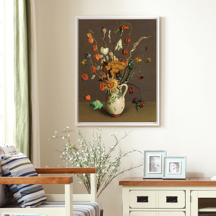 Rudolf Wacker,Autumn Bouquet,Flowers in a vase,still life in a vase,large wall art,framed wall art,canvas wall art,large canvas,M6702