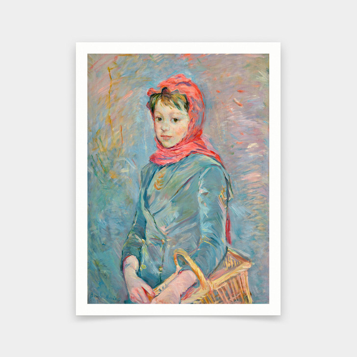 Berthe Morisot,Fillette portant un panier, Young Girl Holding a Basket,art prints,Vintage art,canvas wall art,famous art prints,V5409