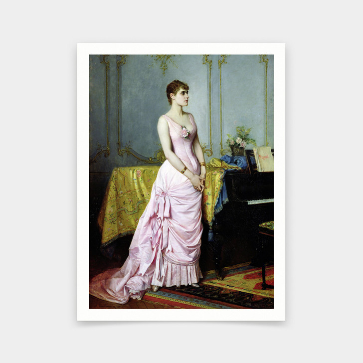 Auguste Toulmouche,Portrait of Rose Caron,art prints,Vintage art,canvas wall art,famous art prints,V5383