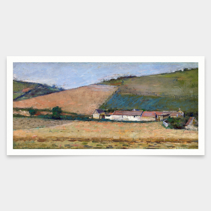 Theodore Robinson,A Farm Among Hills,art prints,Vintage art,canvas wall art,famous art prints,V7895