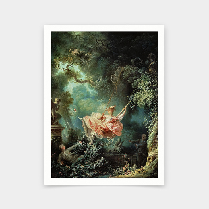 Jean-Honore Fragonard,The Happy Accidents of the Swing, 1767,art prints,Vintage art,canvas wall art,famous art prints,V6174