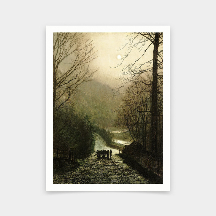 John Atkinson Grimshaw,The Timber Wagon,art prints,Vintage art,canvas wall art,famous art prints,V6209