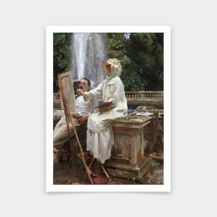 John Singer Sargent,The Fountain, Villa Torlonia, Frascati, Italy, 1907,art prints,Vintage art,canvas wall art,famous art prints,V6239