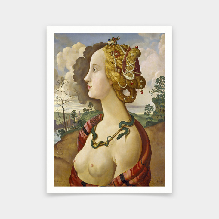 Konstantin Andreevic Somov,Copy Of Portrait Of Simonetta Vespucci, By Piero Di Cosimo,art prints,Vintage art,canvas wall art,V6309