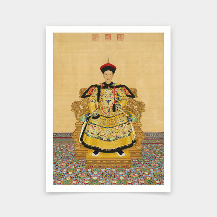 Lang shining,Portrait of the Qianlong Emperor in Court Robes,art prints,Vintage art,canvas wall art,famous art prints,V6311