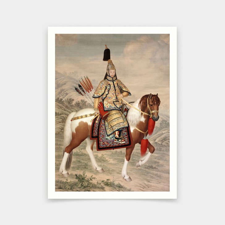 Lang shining,The Qianlong Emperor in Ceremonial Armor on Horseback,art prints,Vintage art,canvas wall art,famous art prints,V6313