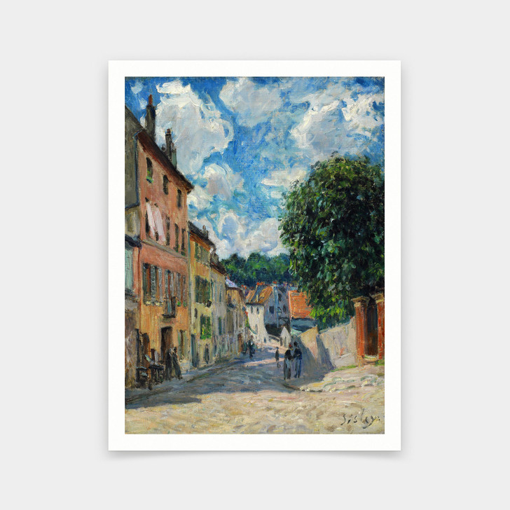 Alfred Sisley,A Street, Possibly In Port-marly, 1876,art prints,Vintage art,canvas wall art,famous art prints,V5264