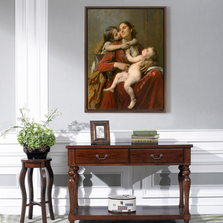 Leon Jean Bazile Perrault,Mothers Happiness,Mother and child,large wall art,framed wall art,canvas wall art,large canvas,M6319