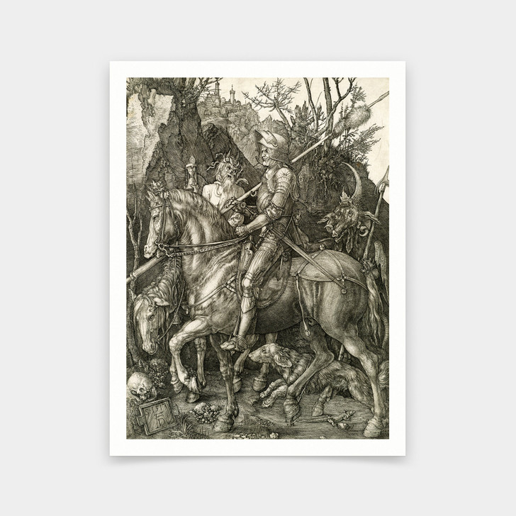 Albrecht Durer,The Knight, Death and the Devil, 1513,art prints,Vintage art,canvas wall art,famous art prints,V5249