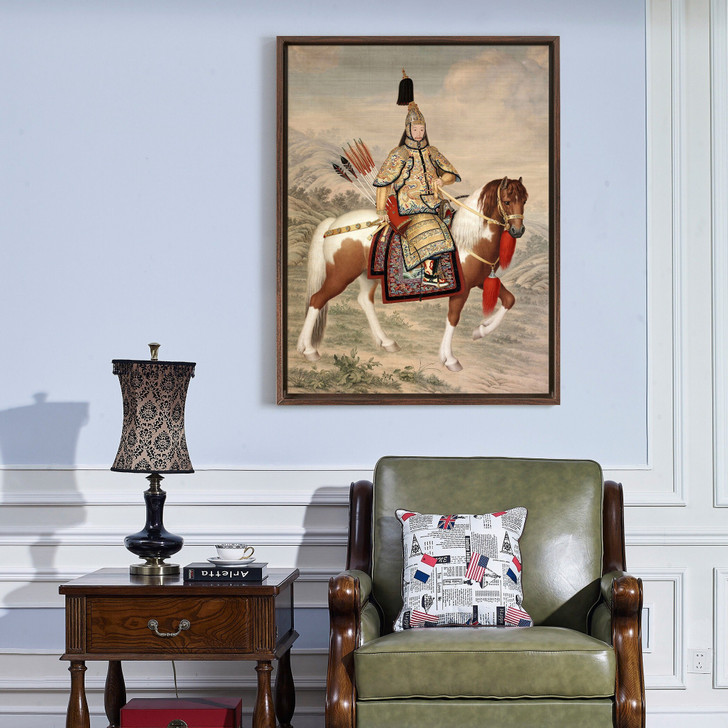 Lang shining,The Qianlong Emperor in Ceremonial Armor on Horseback,large wall art,framed wall art,canvas wall art,large canvas,M6313