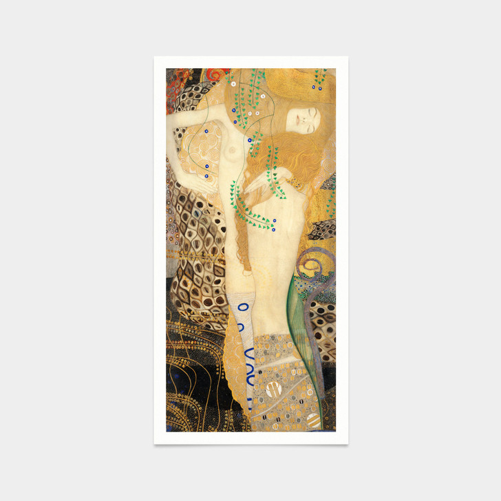 Gustav Klimt,Friends,Water serpants,art prints,Vintage art,canvas wall art,famous art prints,vertical narrow prints,V7403