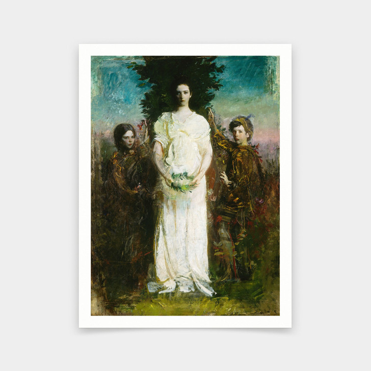 Abbott Handerson Thayer,My Children,Mary, Gerald, and Gladys Thayer,art prints,Vintage art,canvas wall art,famous art prints,V5221