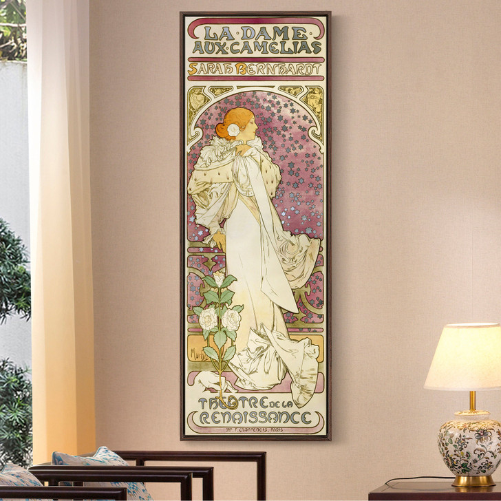 Alphonse Marie Mucha,La Dame aux Camellias,Vertical Narrow Art,large wall art,framed wall art,canvas wall art,M915