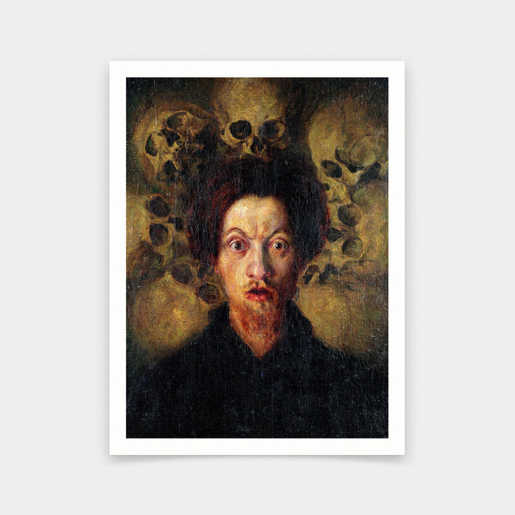 Luigi Russolo,Self-Portrait with Skulls,art prints,Vintage art,canvas wall art,famous art prints,V6349