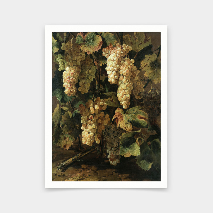 Master of the Acquavella Still-Life,Green Grapes with Leaves,art prints,Vintage art,canvas wall art,famous art prints,V6396