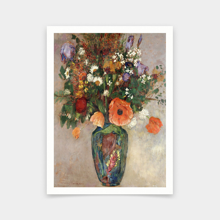 Odilon Redon,Bouquet of Flowers in a Vase,art prints,Vintage art,canvas wall art,famous art prints,V6440
