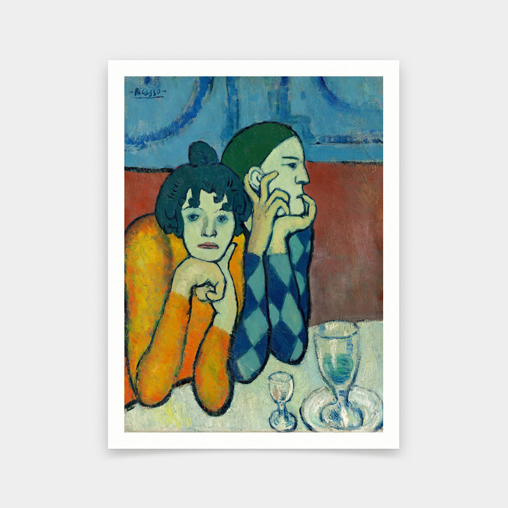 Pablo Picasso,Harlequin and his Companion,art prints,Vintage art,canvas wall art,famous art prints,V6476