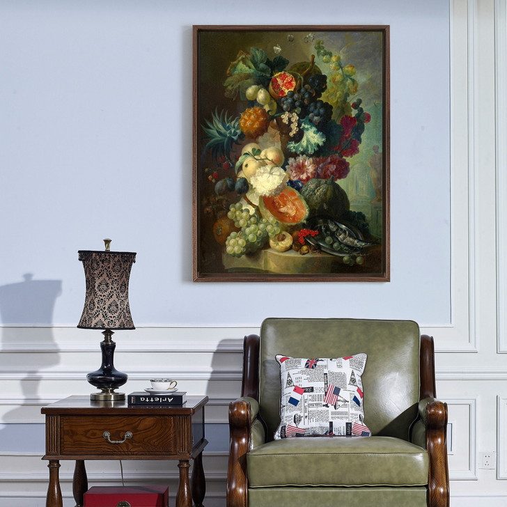 Jan van Os,Flowers and a Fish,large wall art,framed wall art,canvas wall art,large canvas,M6113