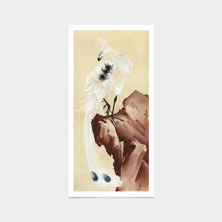 Gao Qifeng,White phoenix,Chinese Art Prints,japanese print,prints,Vintage art,canvas wall art,famous art prints,vertical narrow prints,V7376