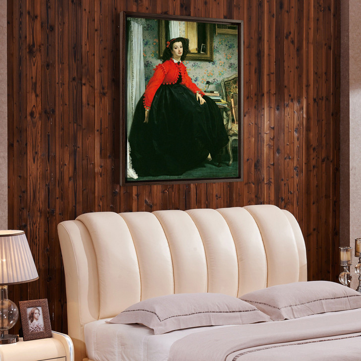 James Jacques Joseph Tissot,Young Lady In A Red Jacket,large wall art,framed wall art,canvas wall art,large canvas,M6076