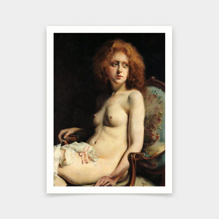 Virgilio Ripari,Sitting nude,art prints,Vintage art,canvas wall art,famous art prints,q697