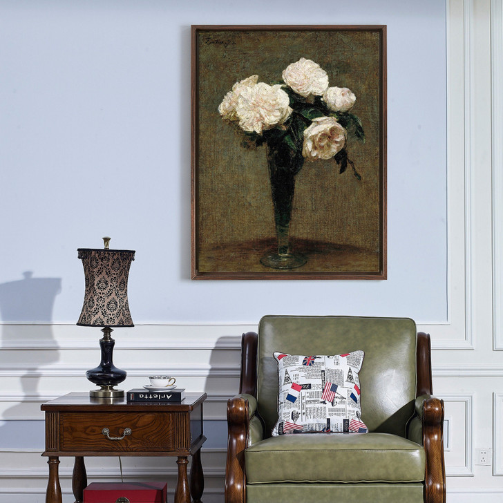 Henri Fantin-Latour,Roses in a Vase,large wall art,framed wall art,canvas wall art,large canvas,M5960