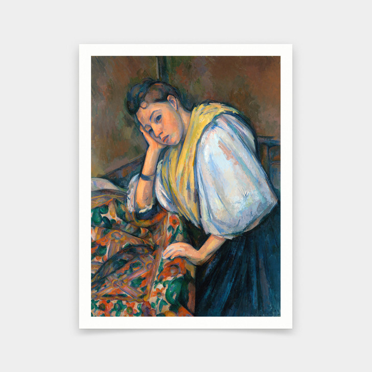 Paul Cézanne,Young Italian Woman at a Table,art prints,Vintage art,canvas wall art,famous art prints,q592