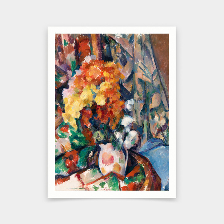 Paul Cézanne,The Flowered Vase,Le Vase Fleuri,art prints,Vintage art,canvas wall art,famous art prints,q590