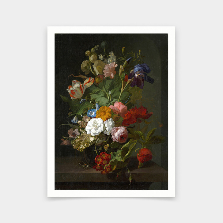 Rachel Ruysch,Vase with Flowers,art prints,Vintage art,canvas wall art,famous art prints,V6656